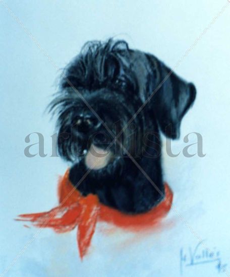 Schnauzer Pastel Paper Animals