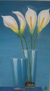 vaso con calas