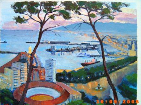 Atardecer sobre el Puerto Acrylic Panel Landscaping