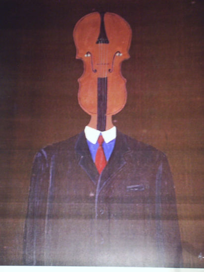 hombre con cabeza violin 