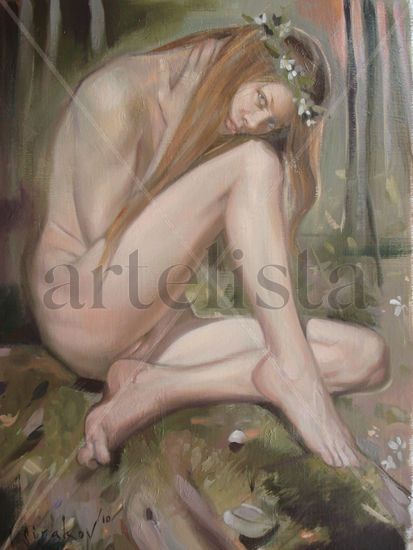 Flora Oil Paper Nude Paintings