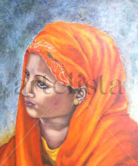 Joven de la India Oil Canvas Figure Painting