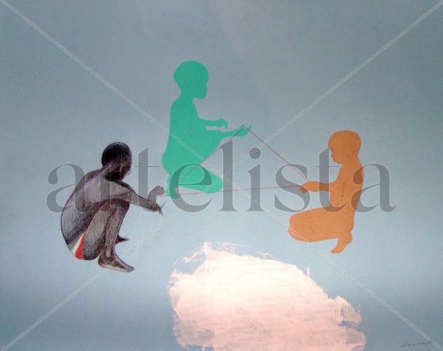 guego de triangulos y gestos Oil Canvas Figure Painting