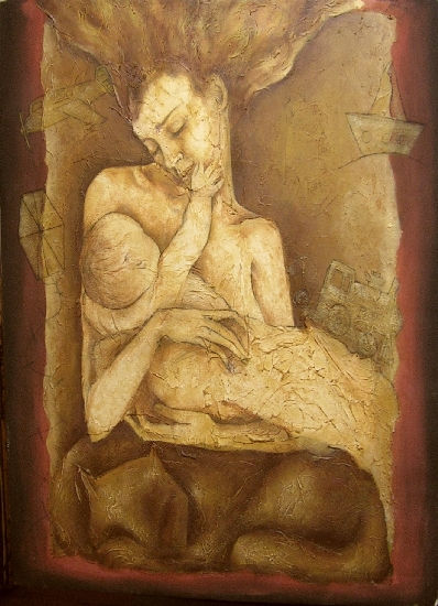 Maternidad (serie) Acuarela Lienzo Figura