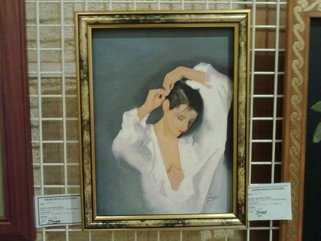 MUJER PEINANDOSE Oil Canvas Portrait
