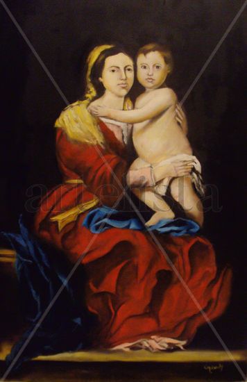 Virgen del Rosario-Murillo Oil Canvas Landscaping