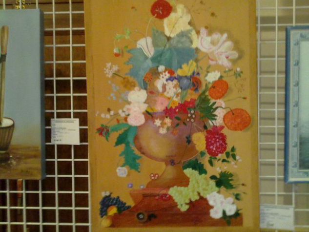 JARRON DE FLORES Oil Canvas Floral Painting