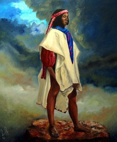 Tarahumara Oil Canvas Figure Painting