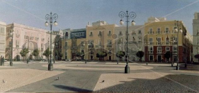 PLAZA DE SAN ANTONIO Óleo Tabla Paisaje