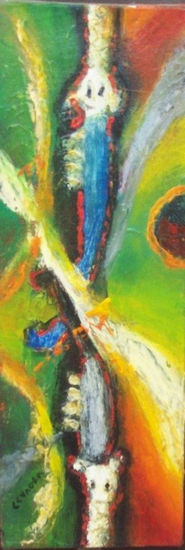 abstracto verde Oil Canvas Landscaping