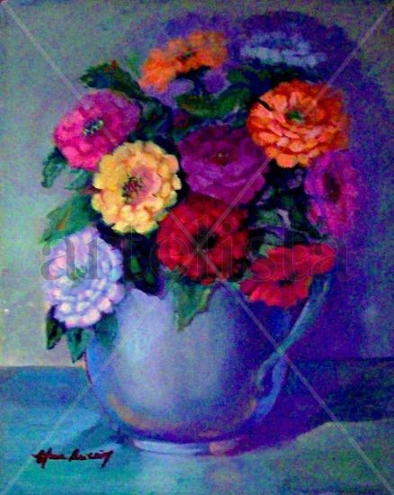 Poupurri de Flores. Oil Canvas Floral Painting