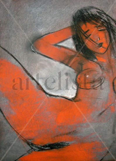 SUZUKI QUE CUERPO Pastel Paper Figure Painting