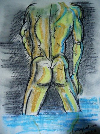 el aseo Pastel Paper Figure Painting