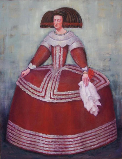 Mariana de Austria. Interpretación. Óleo Lienzo Retrato