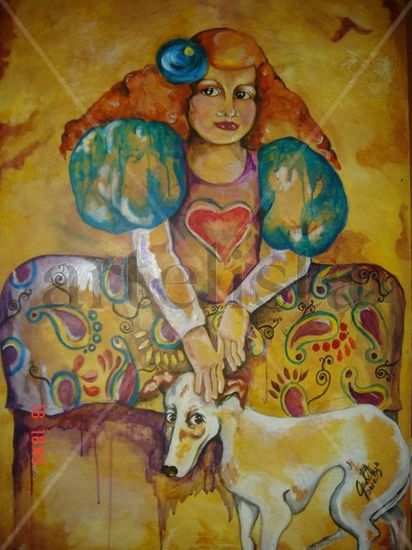 la menina Mixed media Panel Figure Painting