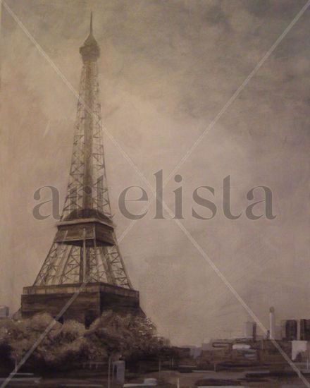 Tour Eiffel, sensación. Mixed media Panel Landscaping