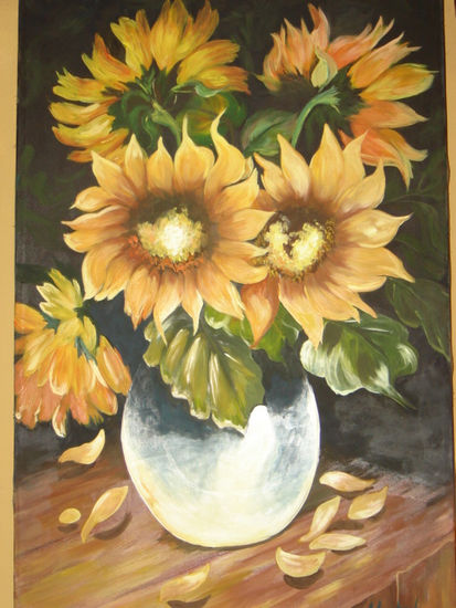 girasoles Óleo Lienzo Floral