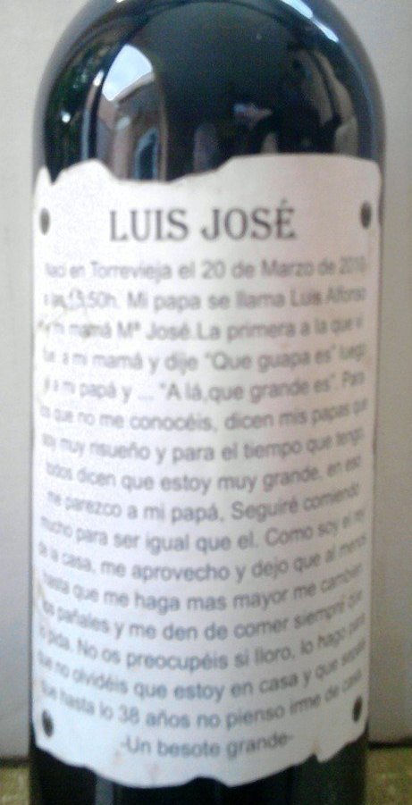 dorso botella de vino personalizada