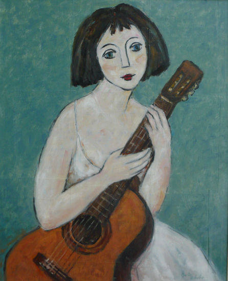 SOÑADORA Oil Panel Figure Painting