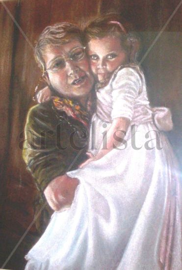 Amor de Abuela Oil Paper Portrait