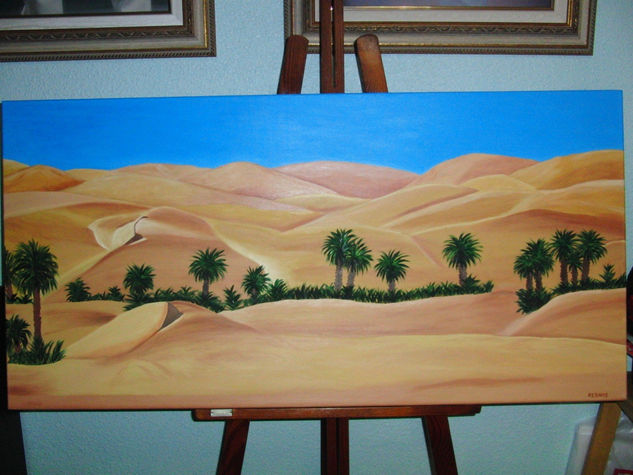 Un oasis en el desierto Oil Canvas Landscaping