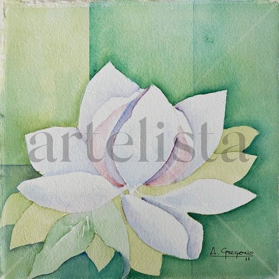 MAGNOLIA Acuarela Papel Floral