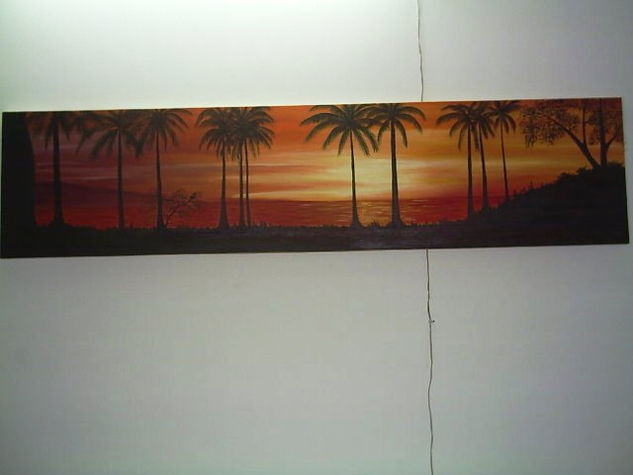 Atardecer Encendido Oil Canvas Landscaping