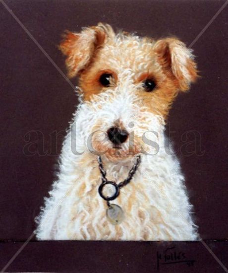 Fox Terrier Pastel Papel Animales