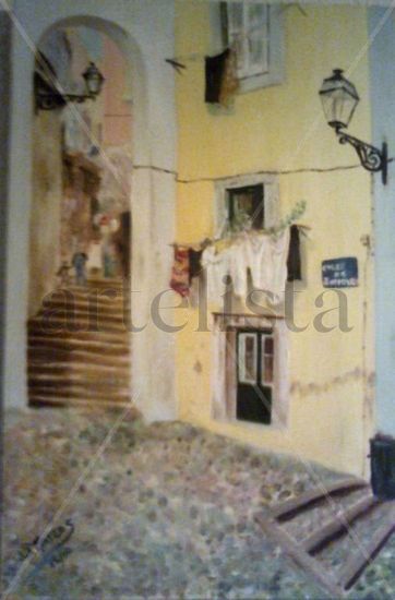 Paisaje urbano - C/S.Miguel-Lisboa Oil Canvas Landscaping