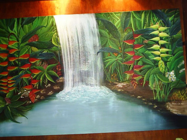 la cascada Oil Canvas Landscaping