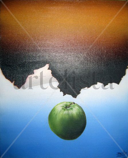 Manzana flotante Oil Canvas Still Life Paintings