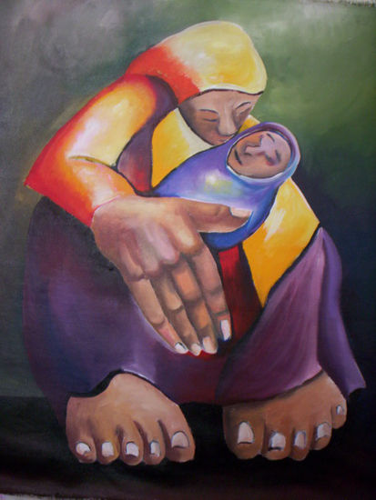 Madre Yasodha Acrylic Canvas Figure Painting