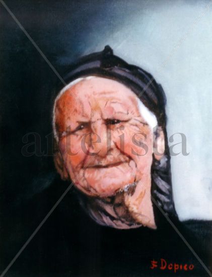 Abuela gallega/Aboa galega/Galician grandmother Oil Canvas Portrait