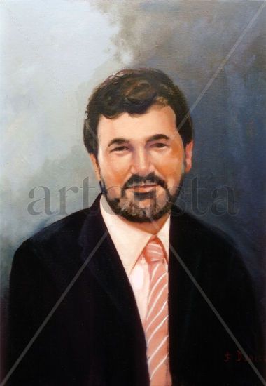 Retrato de Anxo Manuel Quintana González. Oil Canvas Portrait