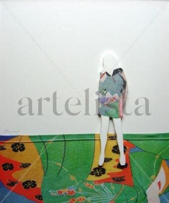 mujer con estampado chino 