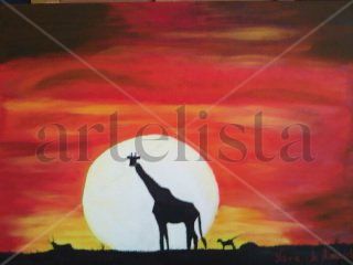 Sabana africana Oil Canvas Animals