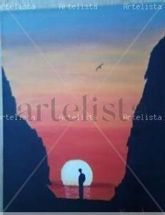 Amanecer en el acantilado