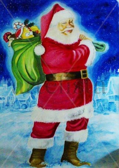 Santa Claus Oil Canvas Figure Painting