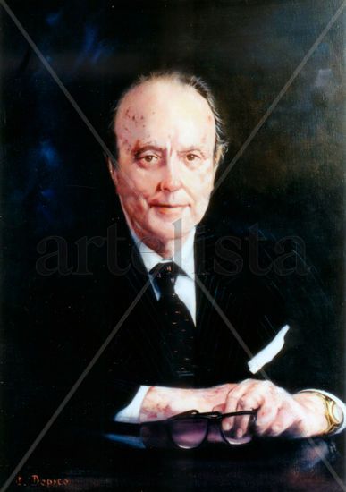 Fraga Iribarne Oil Canvas Portrait