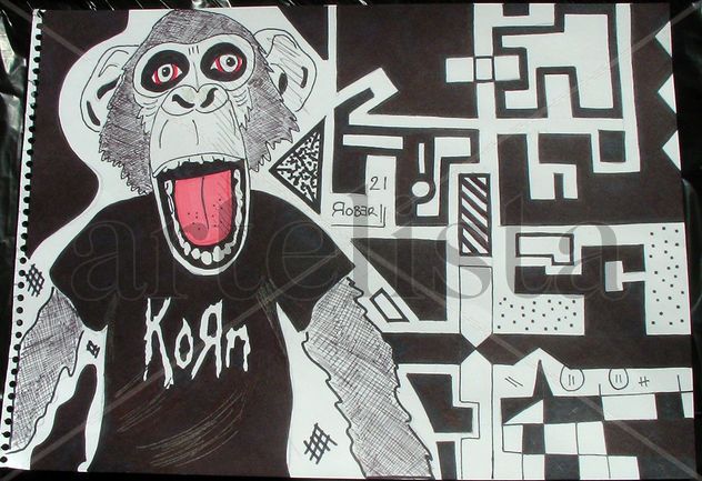 mono (con camiseta de los korn)