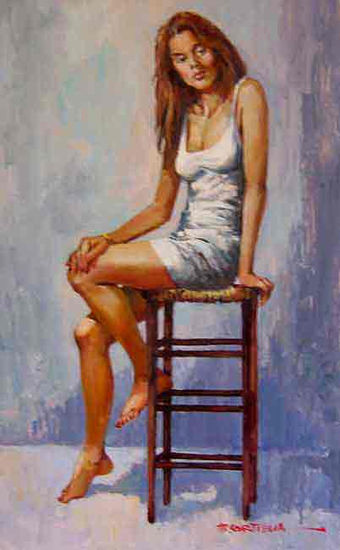 Silla Oil Panel Figure Painting