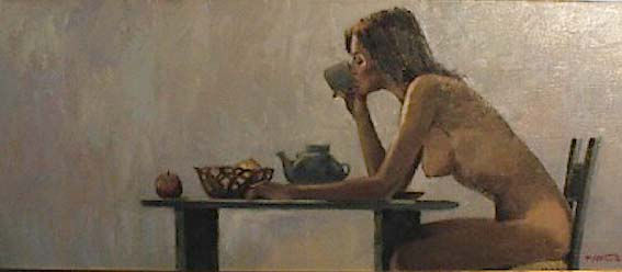 Desayuno Oil Panel Figure Painting