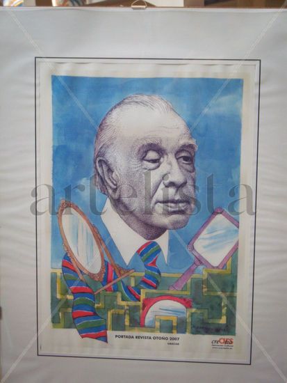 RETRATO DE BORGES ESCRITOR 