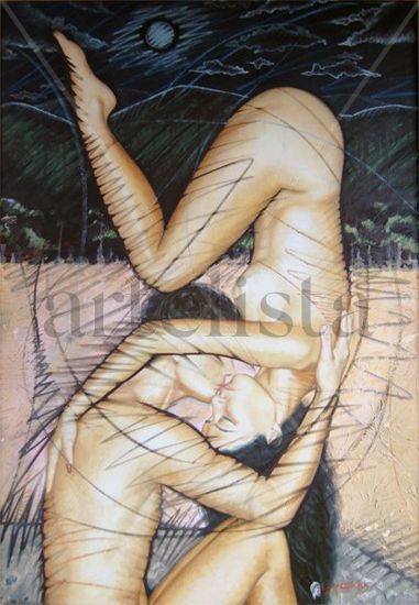 Romance Geométrico Oil Canvas Nude Paintings