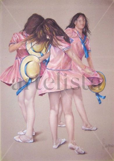 "El Baile" Pastel Papel Figura