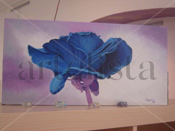 ROSA AZUL Oil Canvas Floral Painting