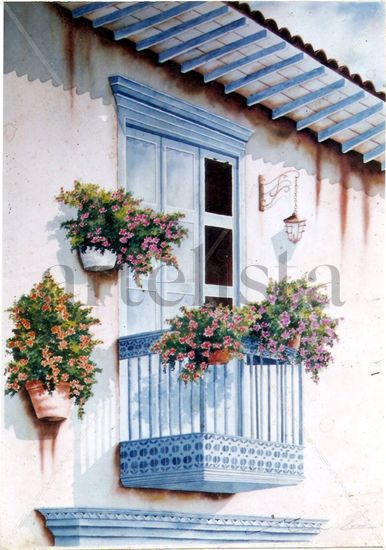 Balcon antioqueño Watercolour Paper Landscaping