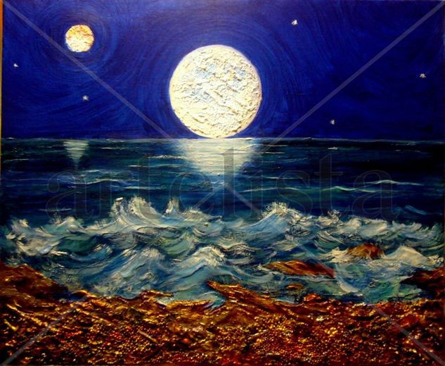 Luna llena Acrylic Canvas Landscaping