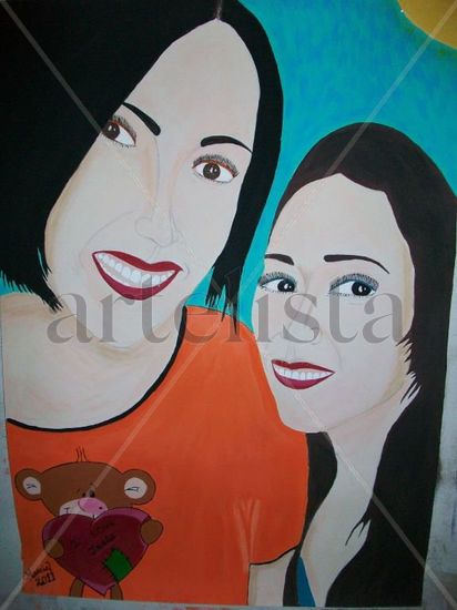 Las Hermanas Peraza Mixed media Card Portrait