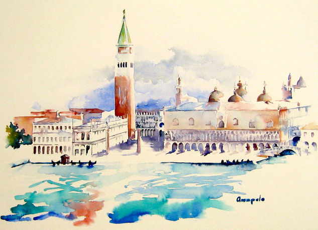 Il Baccino, by Amapola Hrrera Watercolour Paper Landscaping